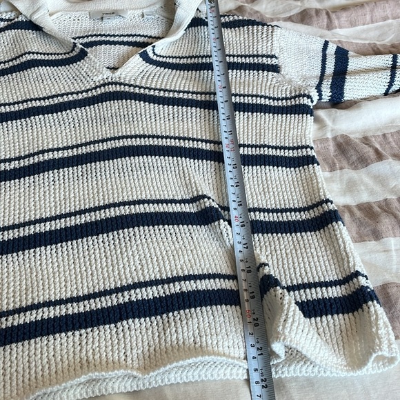 Vince Racked
Ribbed Stripe Cotton Knit Pullover Blue and White Size Small - Picture 12 of 12